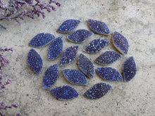 Load image into Gallery viewer, Titanium Druzy Agate &quot;Leaf&quot; Cabochons - 9x18mm
