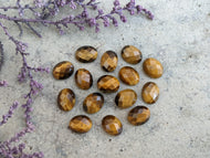 Tigers Eye Rose Cut Oval Cabochons - 8x10mm