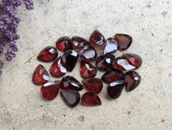 Garnet Teardrop Facets - 8x10mm