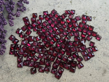 Load image into Gallery viewer, Rhodolite Garnet Rose Cut Square Cabochons
