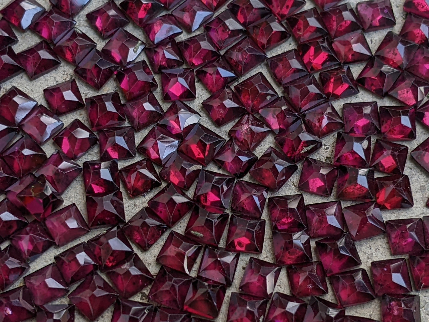 Rhodolite Garnet Rose Cut Square Cabochons