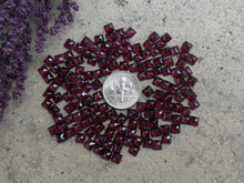 Load image into Gallery viewer, Rhodolite Garnet Rose Cut Square Cabochons
