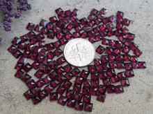 Load image into Gallery viewer, Rhodolite Garnet Rose Cut Square Cabochons
