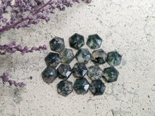 Load image into Gallery viewer, Moss Agate Faceted Hexagon Cabochons - 8mm
