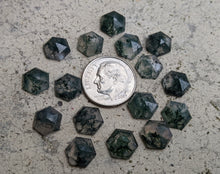 Load image into Gallery viewer, Moss Agate Faceted Hexagon Cabochons - 8mm
