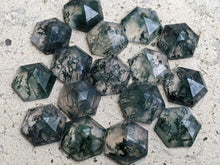 Load image into Gallery viewer, Moss Agate Faceted Hexagon Cabochons - 8mm
