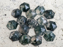 Load image into Gallery viewer, Moss Agate Faceted Hexagon Cabochons - 8mm
