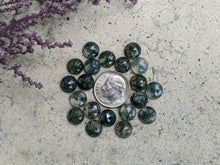 Load image into Gallery viewer, Moss Agate Rose Cut Round Cabochons - 8mm
