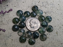 Load image into Gallery viewer, Moss Agate Rose Cut Round Cabochons - 8mm
