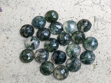 Load image into Gallery viewer, Moss Agate Rose Cut Round Cabochons - 8mm
