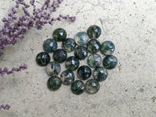 Load image into Gallery viewer, Moss Agate Rose Cut Round Cabochons - 8mm
