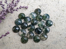 Load image into Gallery viewer, Moss Agate Rose Cut Round Cabochons - 8mm
