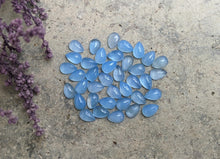 Load image into Gallery viewer, Blue Chalcedony Teardrop Cabochons - 4x6mm
