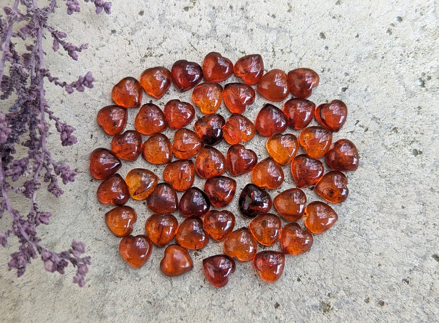 Baltic Amber Heart Cabochons - 6mm