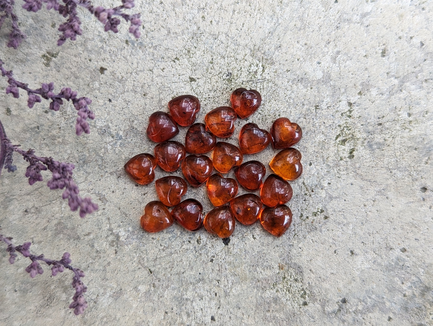 Clearance Baltic Amber Heart Cabochons - 6mm