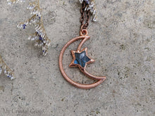 Load image into Gallery viewer, Copper Moon and Star Pendant
