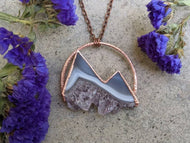 Handmade Amethyst and Agate Mountain Range Pendant
