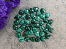 Load image into Gallery viewer, Malachite Trillion Cabochons - 8mm
